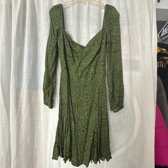 Reformation Dresses & Skirts - Reformation Green Leopard Dress 10